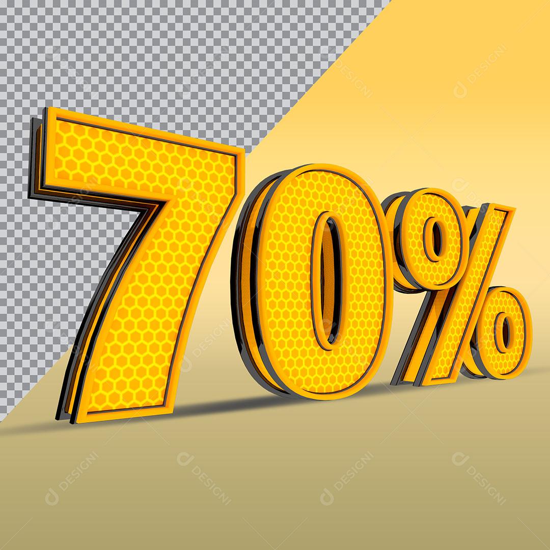70% Elemento 3D Composição PSD Editável