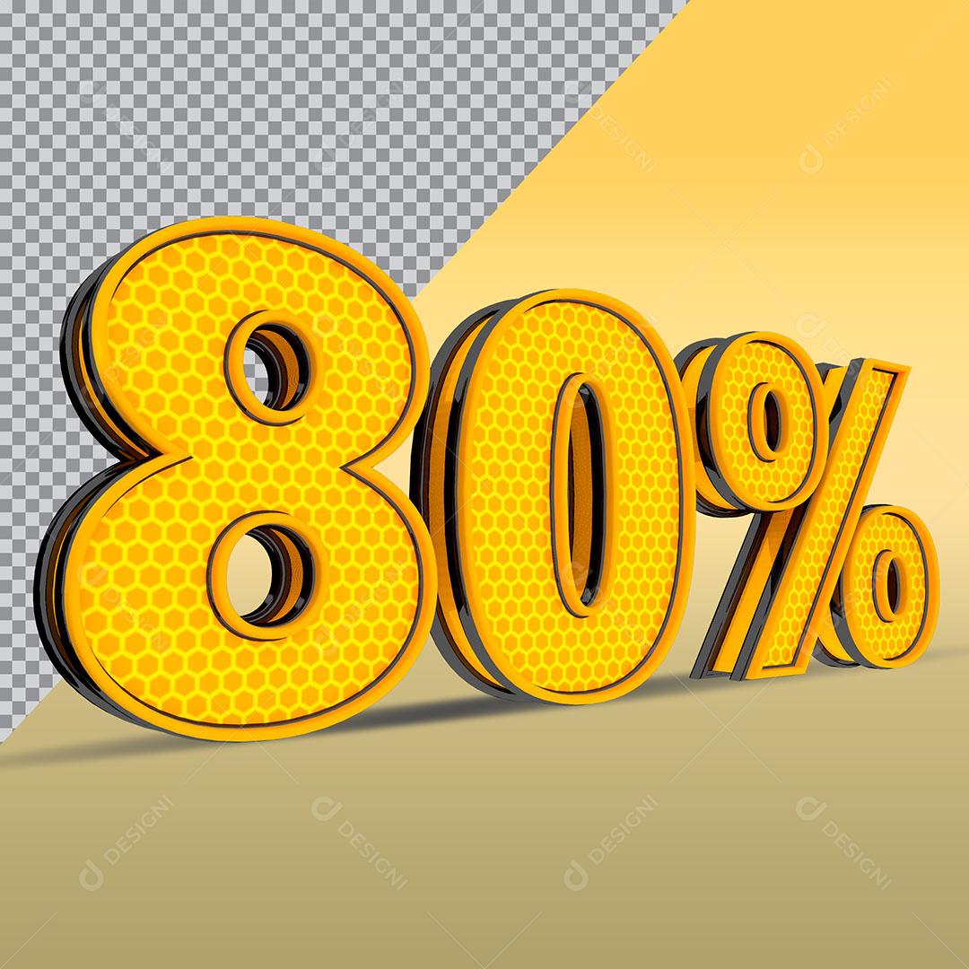 80% Elemento 3D Composição PSD Editável