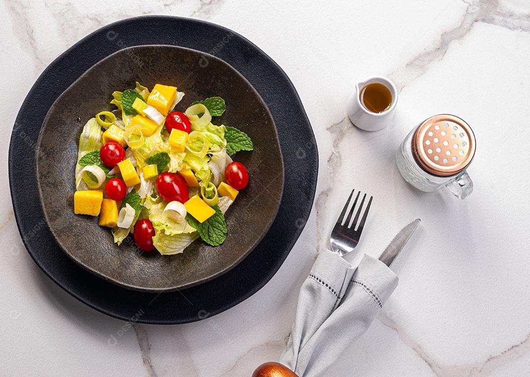 Foto Comida Salada Tropical Molho Imagem JPG