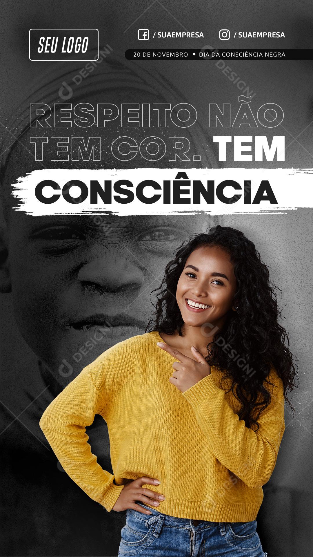 Respeito Não Tem Cor Tem Consciência Social Media PSD Editável