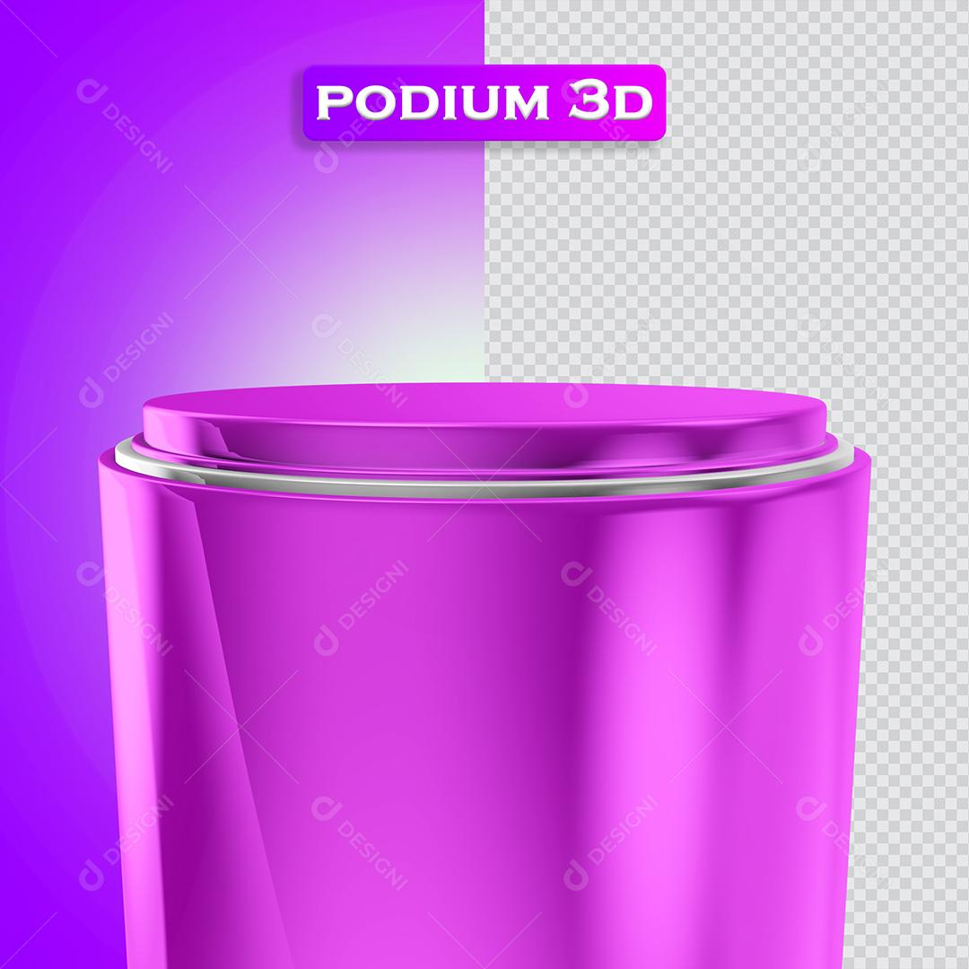 Podium Base Elemento 3D Roxo Para Composição PSD