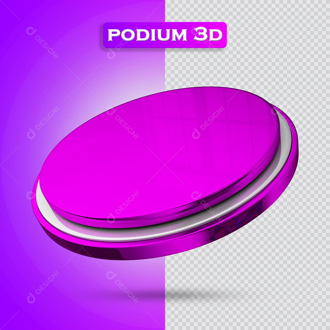 Podium Elemento 3D Roxo Para Composição PSD