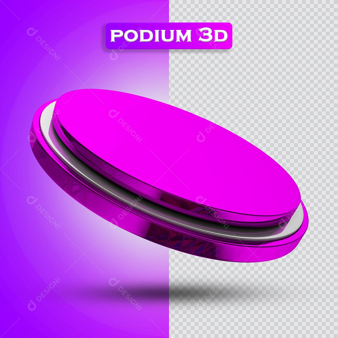 Podium Elemento 3D Roxo Para Composição PSD