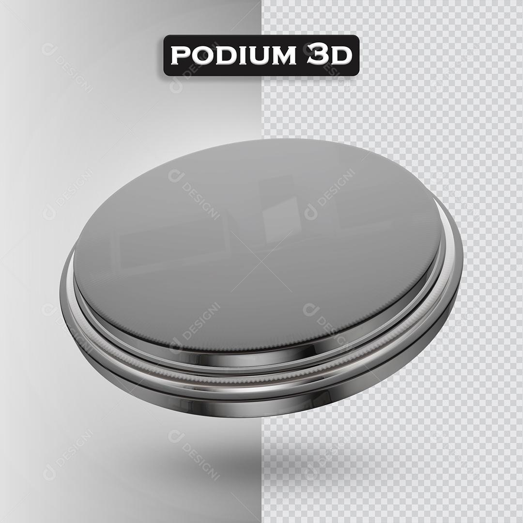Podium Elemento 3D Preto Para Composição PSD
