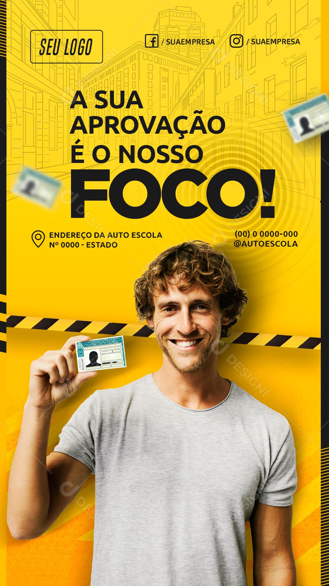 A Sua Aprovação É o Nosso Foco CNH Social Media PSD Editável