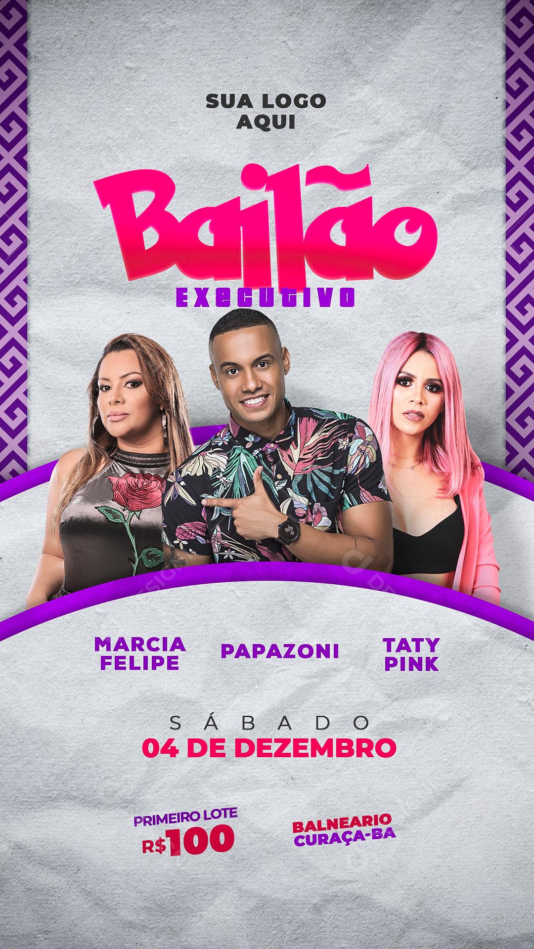 Feed Flayer Bailão Executive Papazoni Taty Pink Social Media PSD Editável