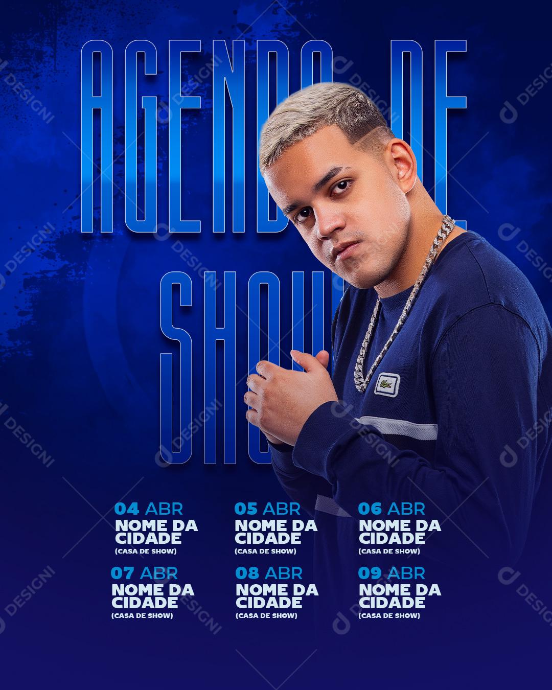 Feed Flayer Agenda De Show Semanal Social Media PSD Editável