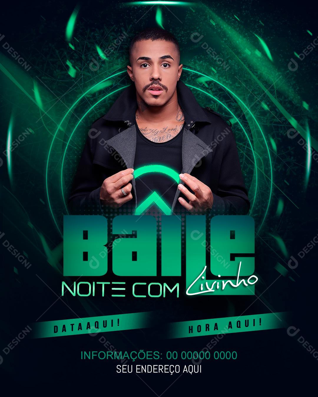 Feed Flayer Baile Noite Com Livinho Social Media PSD Editável