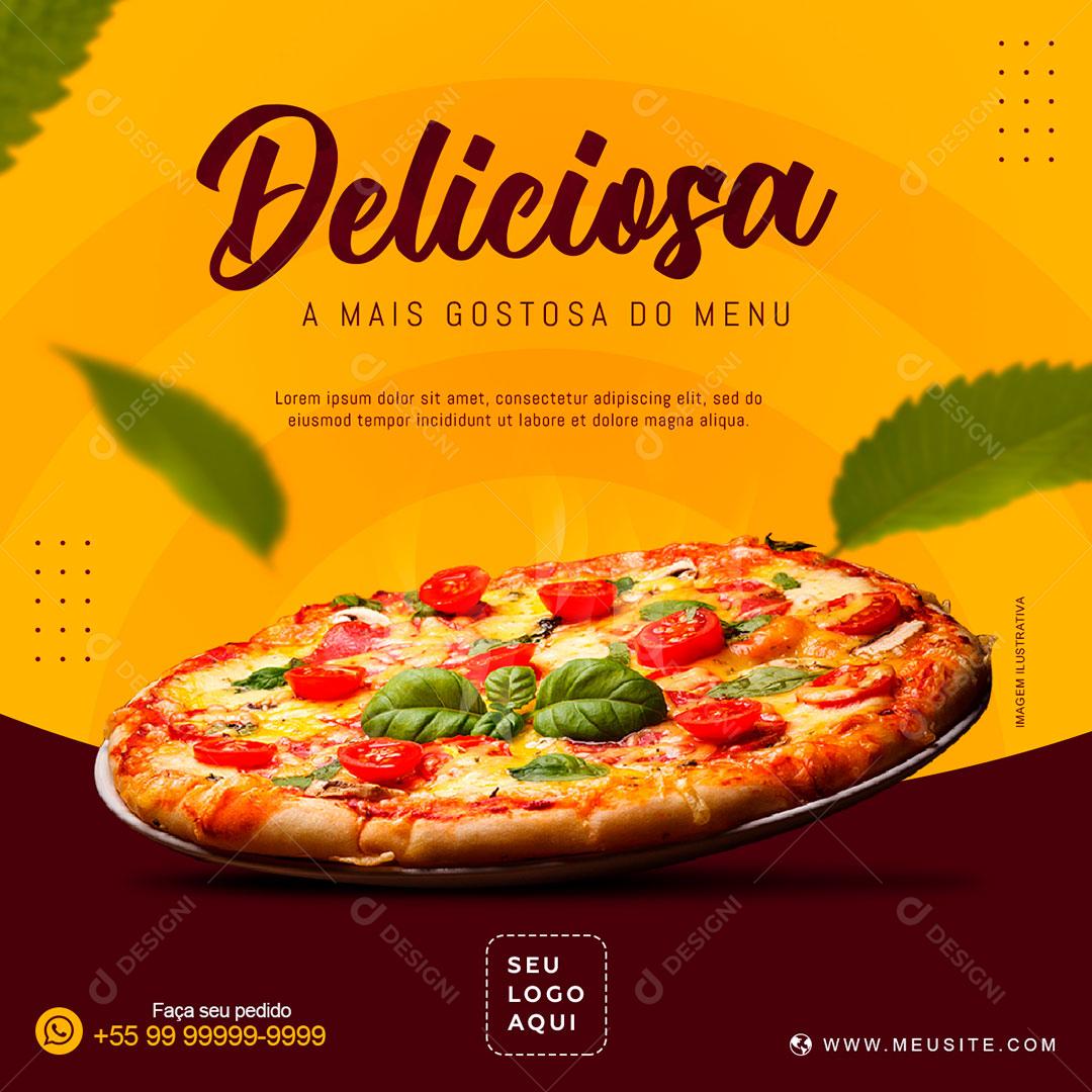 Pizza Pizzaria Deliciosa Social Media PSD Editável