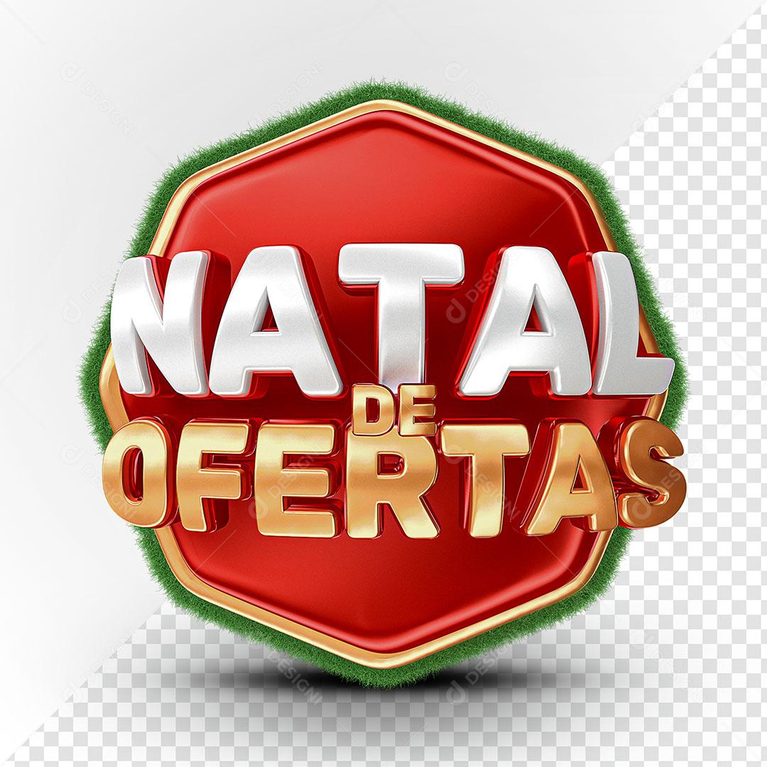 Natal de Ofertas Selo 3D Natalino Para Composição PSD