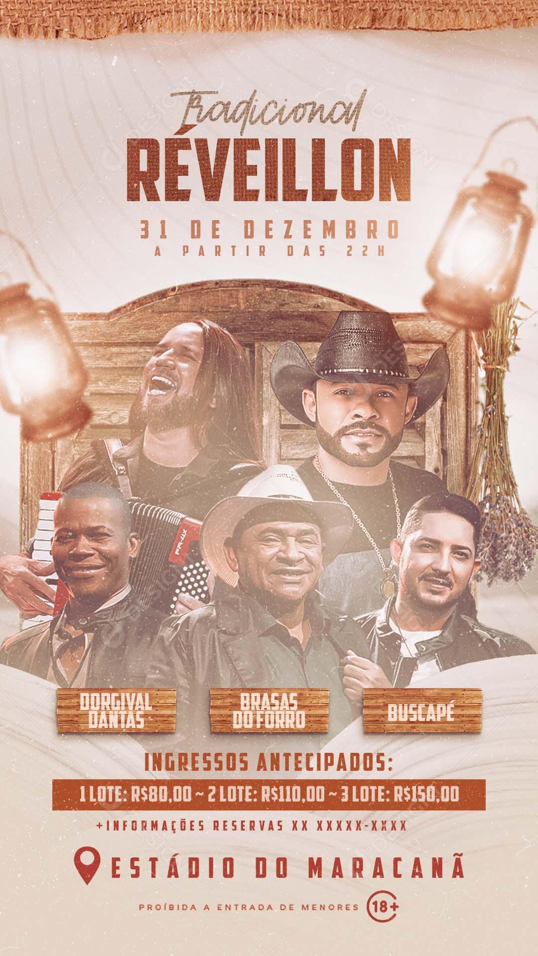 Flyer Story Tradicional Réveillon Social Media PSD Editável