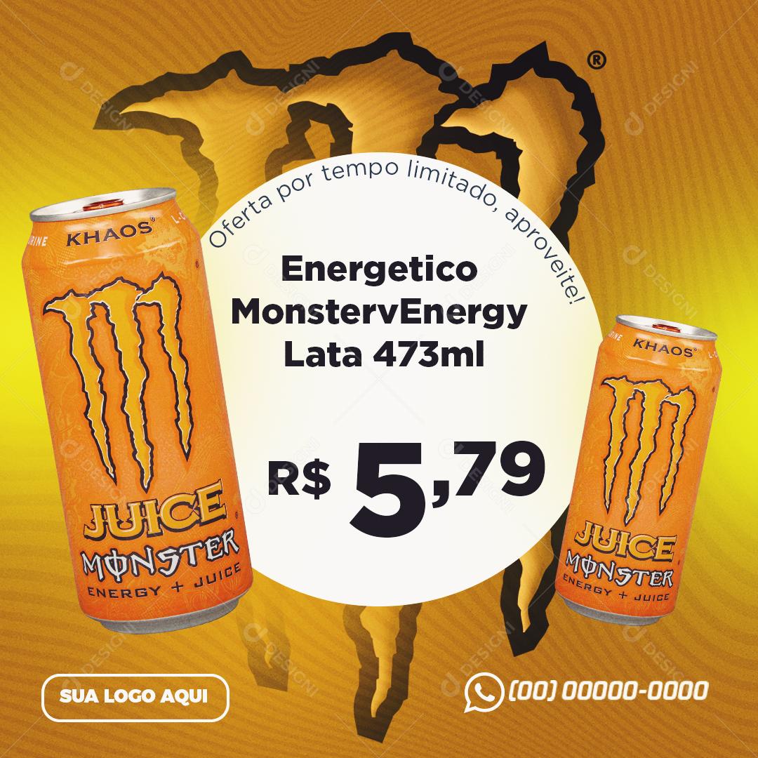 Panfleto Energético Monster Juice Social Media PSD Editável