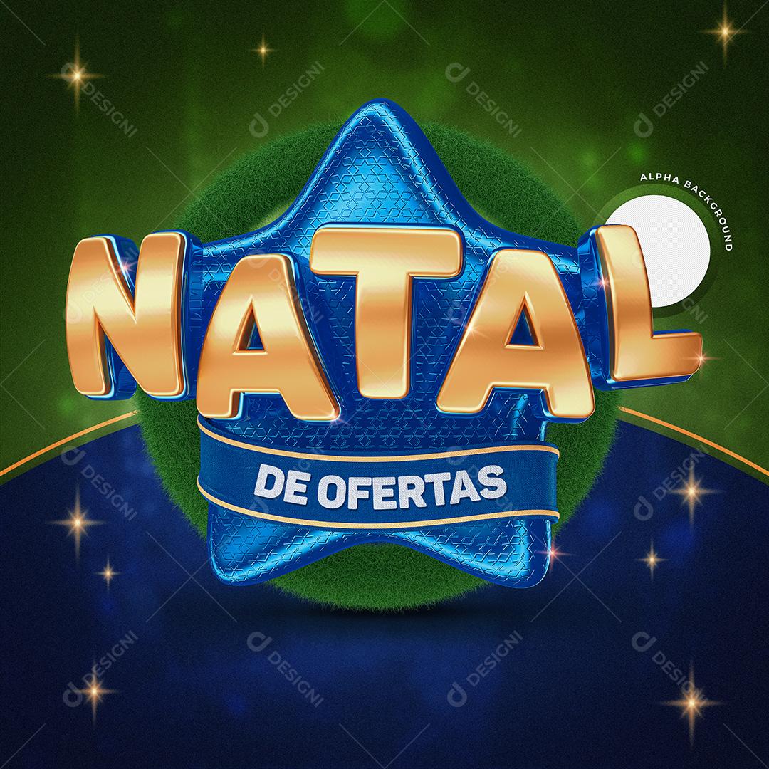 Selo 3D Para Composição Natal De Ofertas PSD Texto Editável
