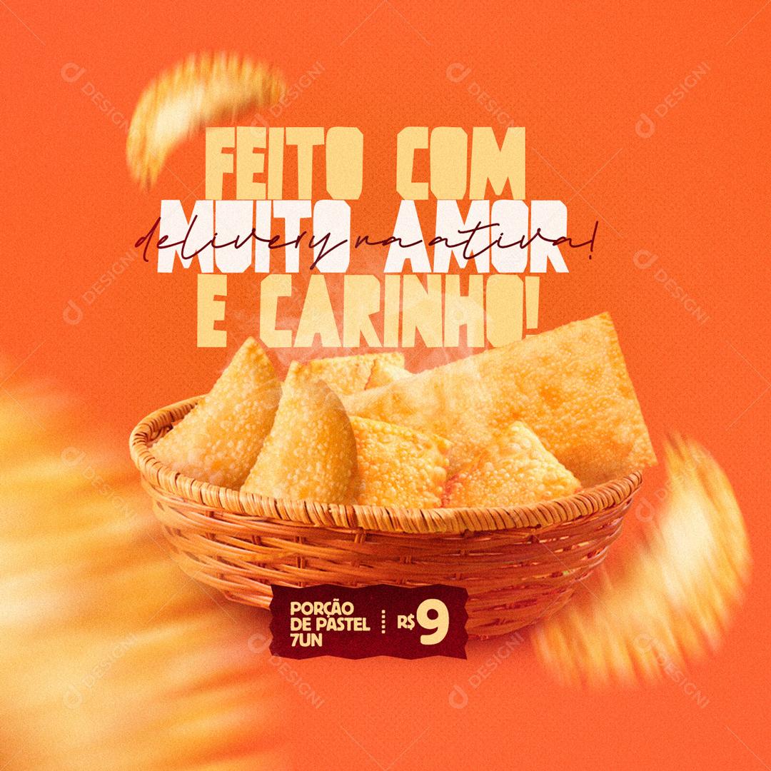 Pastel Feito Com Muito Amor E Carinho Social Media PSD Editável