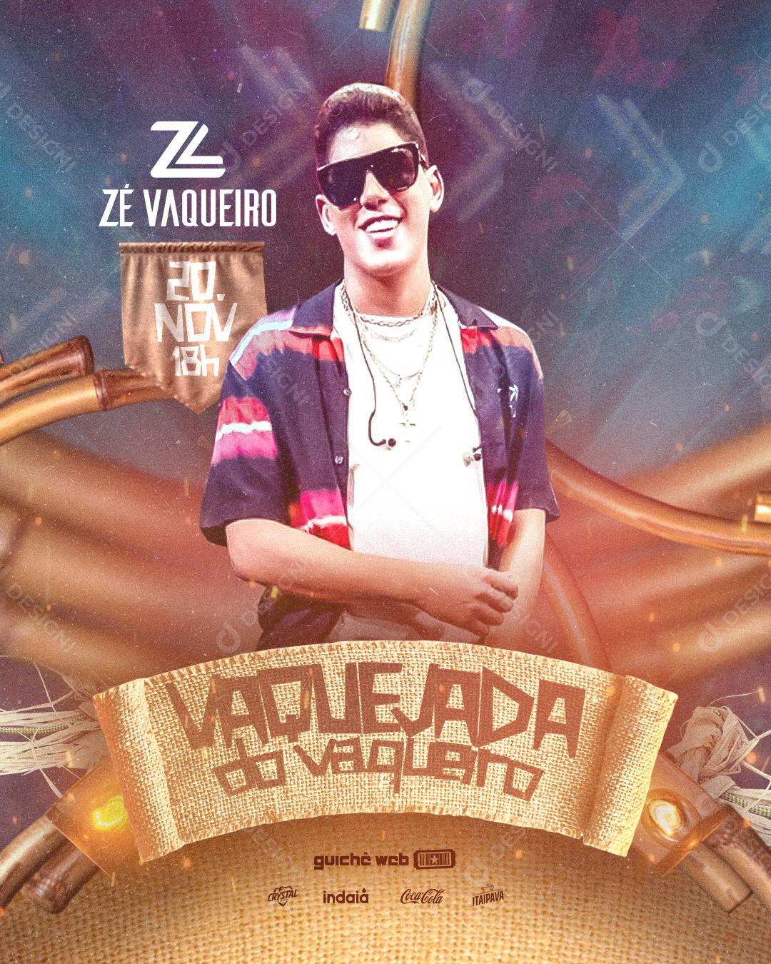 Feed Flyer Vaquejada Do Zé Vaqueiro Agenda Semanal Social Media PSD Editável