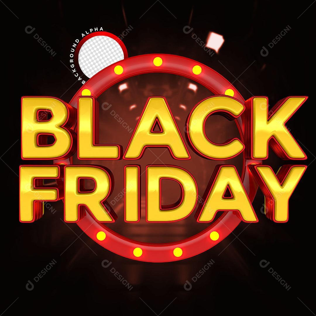 Black Friday Selo 3D Free Para Composição PSD Editável