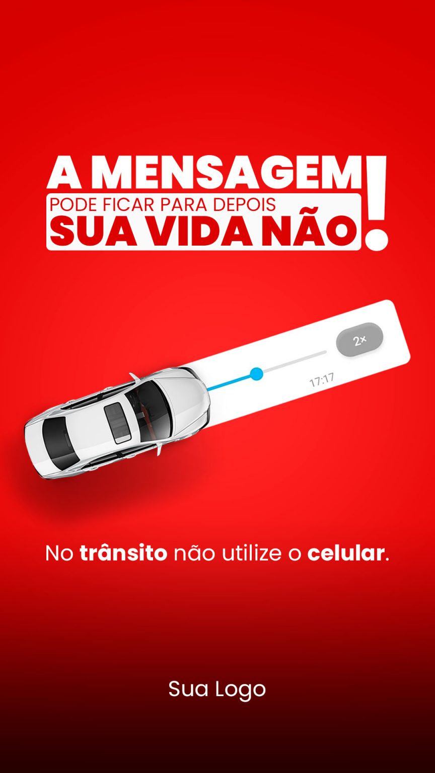 Social Media Feed A Mensagem Pode Ficar Para Depois Sua Vida Não PSD Editável