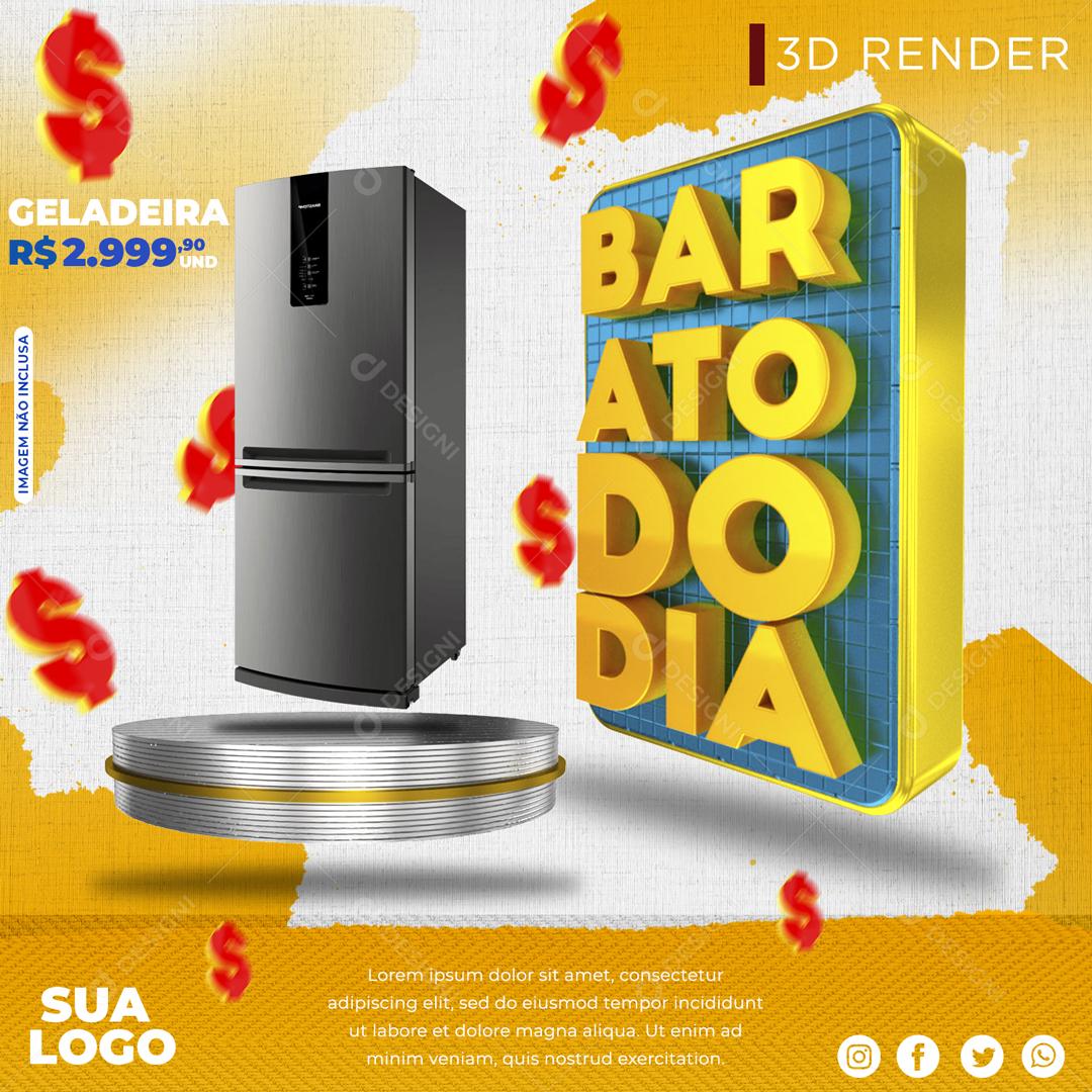 Produtos Baratos Todo Dia lojas ofertas Social Media PSD Editável