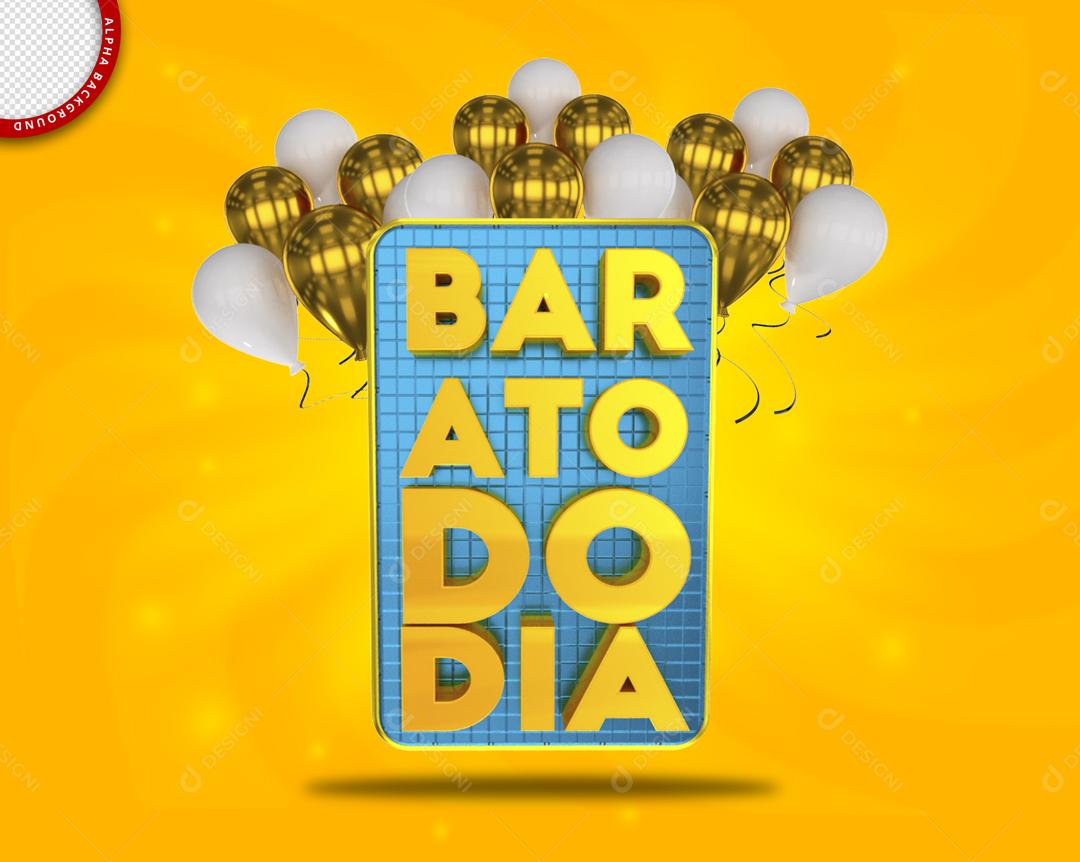 Selo 3D para Composição Barato Todo Dia PSD Editável