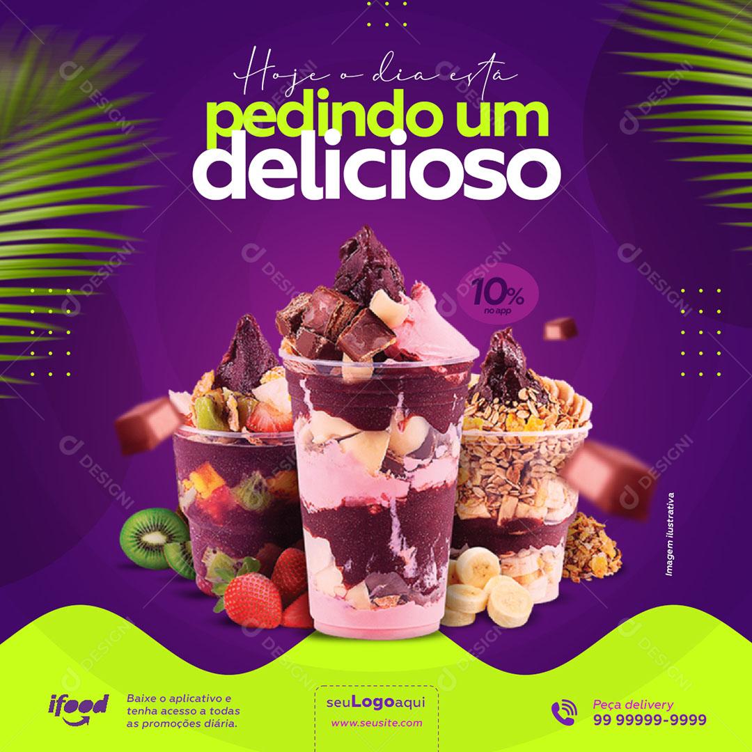 Açaí Social Media Pedindo Um Delicioso PSD Editável