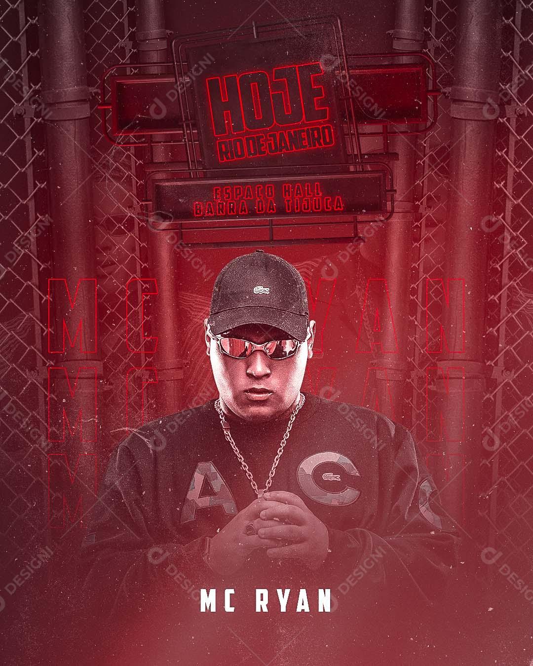 Flyer Show Evento Rio de Janeiro Mc Ryan Social Media PSD Editável