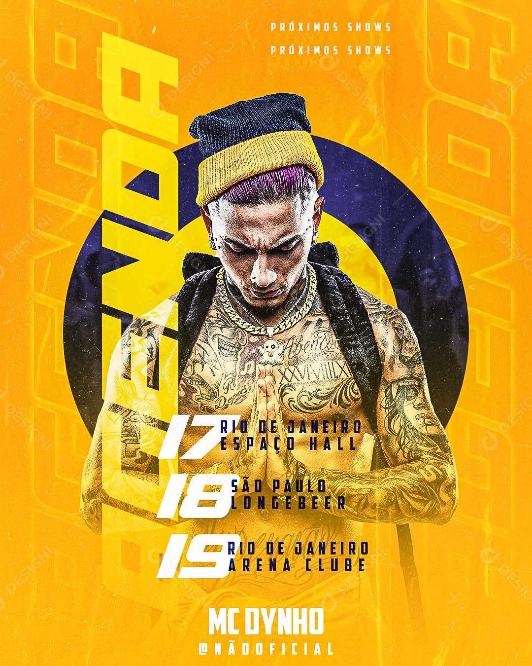 Flyer Agende Semanal MC Dynho Social Media PSD Editável