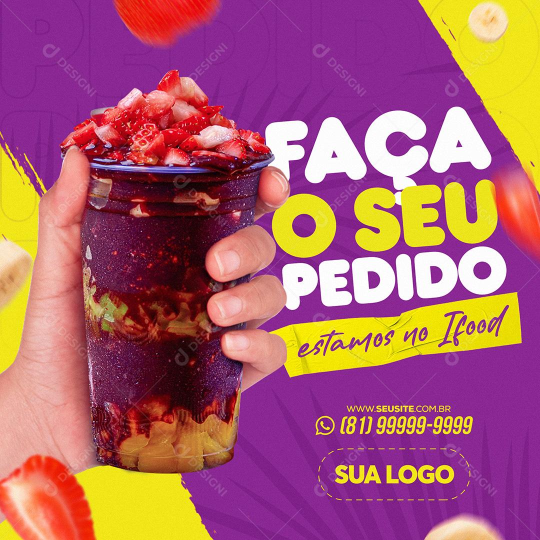 Açaiteria Social Media Feed Make Your Order Açaí Editable PSD