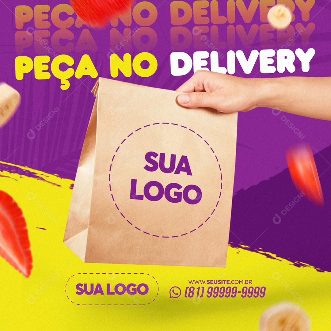 Açaiteria Social Media Feed Peça No Delivery Açai PSD Editável
