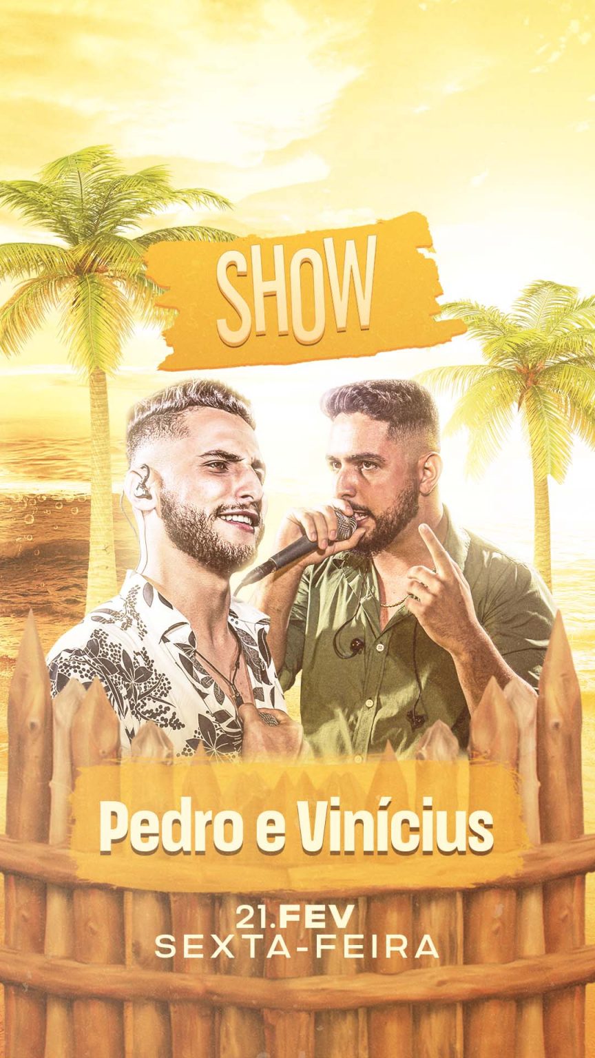 Social Media Flyer Live Show Evento Festa Forró Cantor PSD Editável