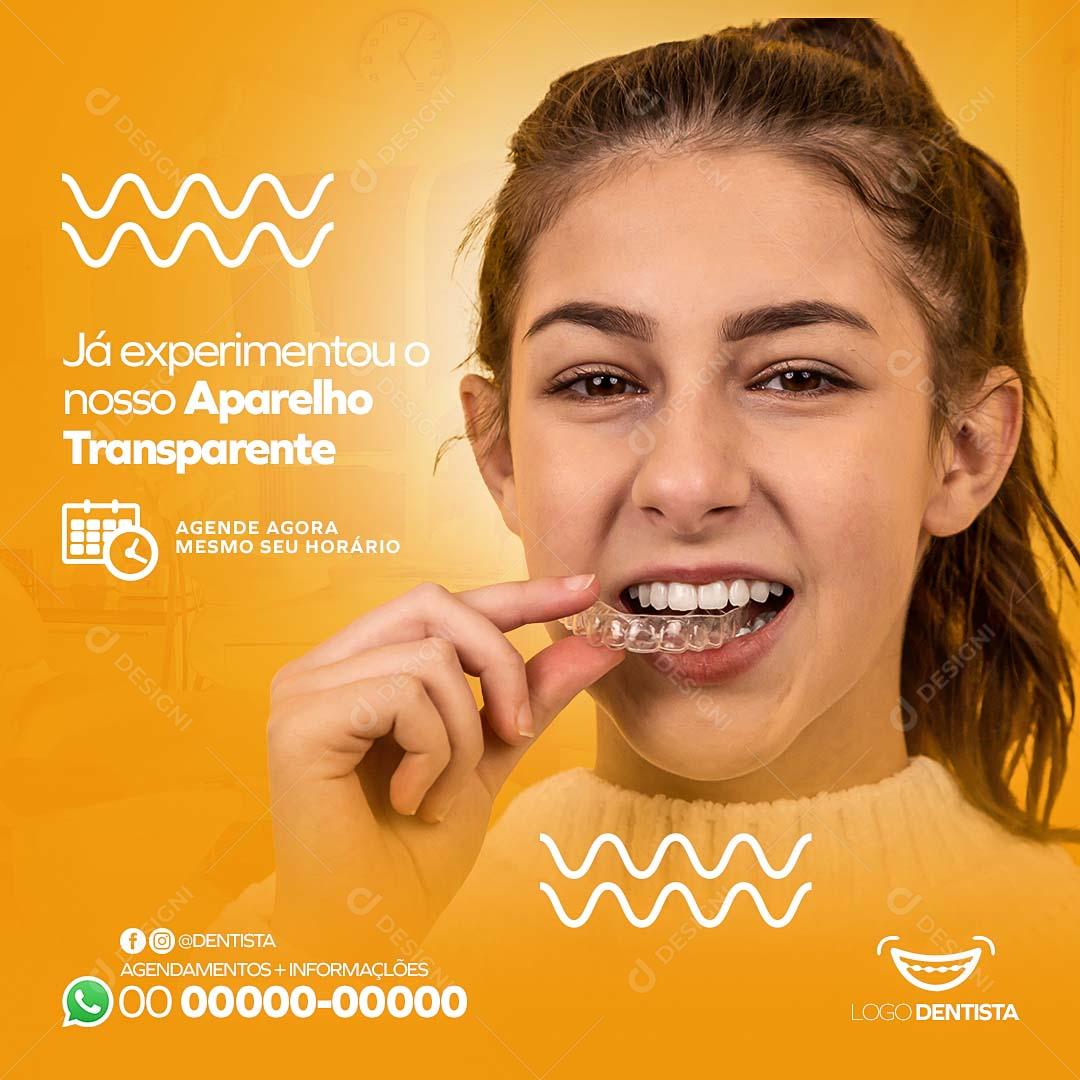 Social Media Feed Odontologia Aparelho Transparente PSD Editável