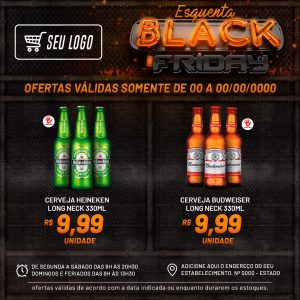 Esquenta Black Friday Cerveja Heineken Social Media PSD Editável
