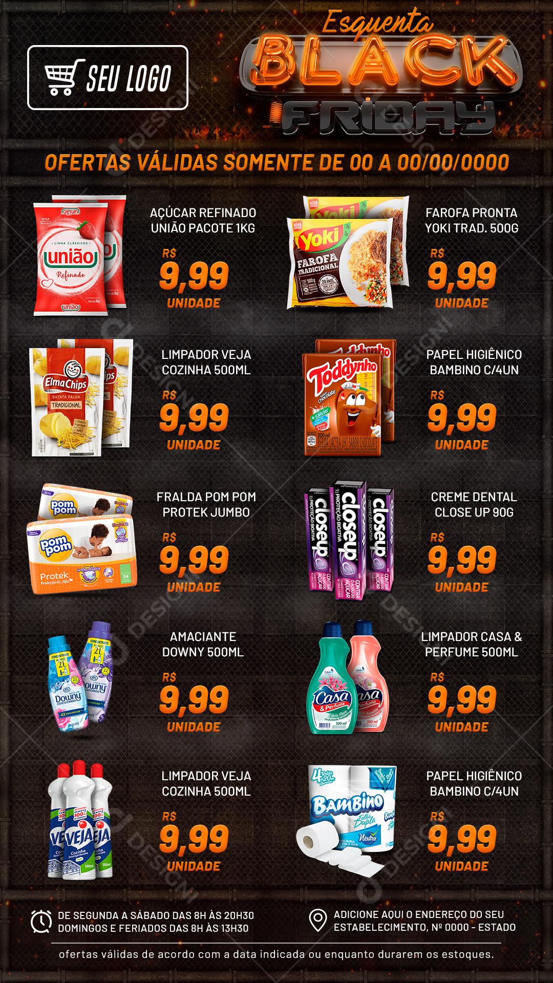 Encarte Esquenta Black Friday Produtos Social Media PSD Editável