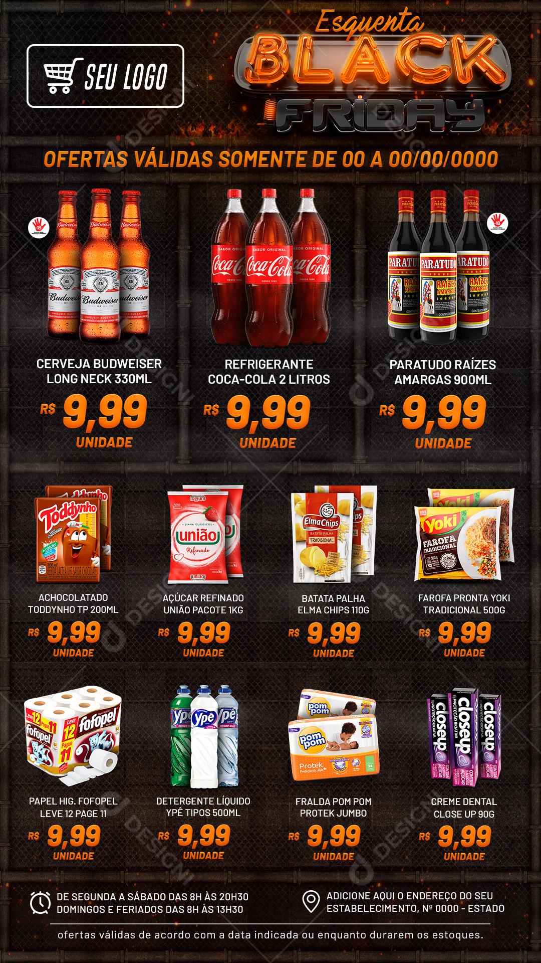 Encarte Esquenta Black Friday Produtos Social Media PSD Editável