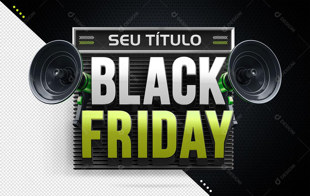 Black Friday Selo 3D Para Composição PSD Editável