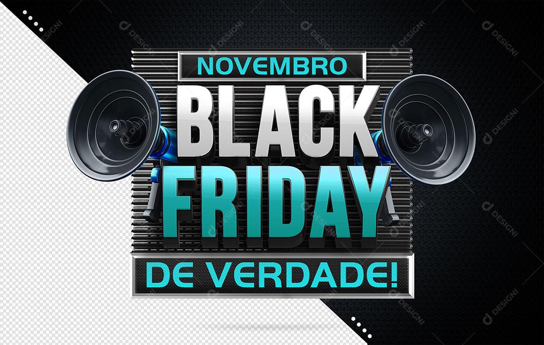 Novembro Black Friday De Verdade Falta 3 Dias Selo 3D Para Composição PSD Editável