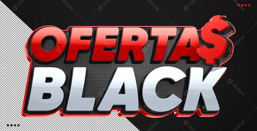 Ofertas Black Selo 3D Para Composição PSD