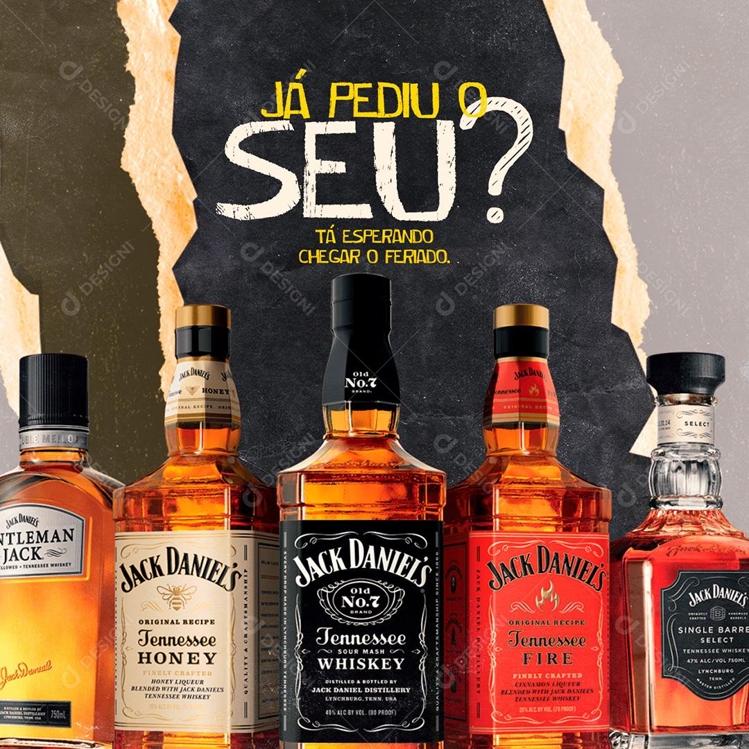 Post Whisky Já Garantiu O Seu Social Media PSD Editável