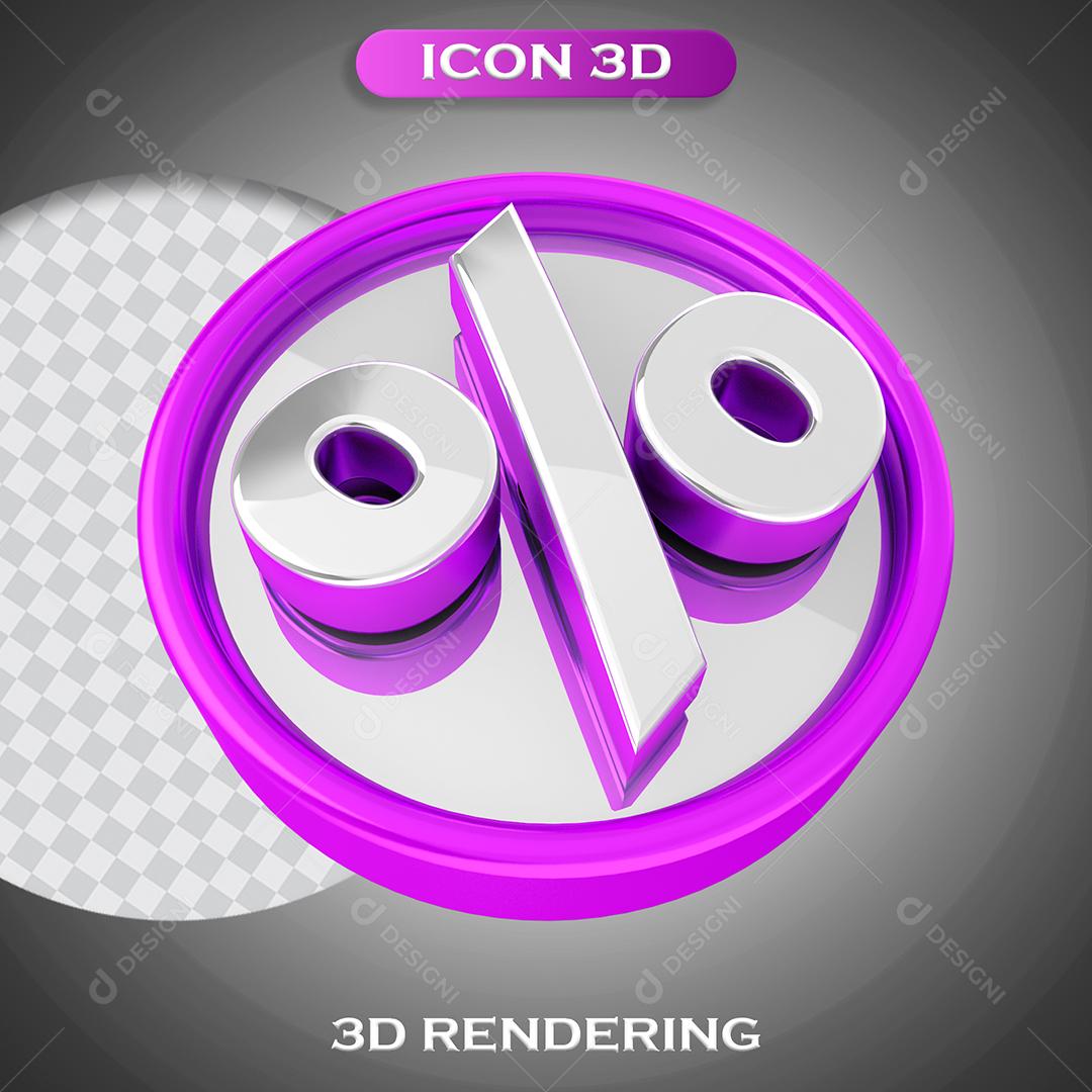 Ícone Porcentagem % Moeda Roxa Elemento Para Composição