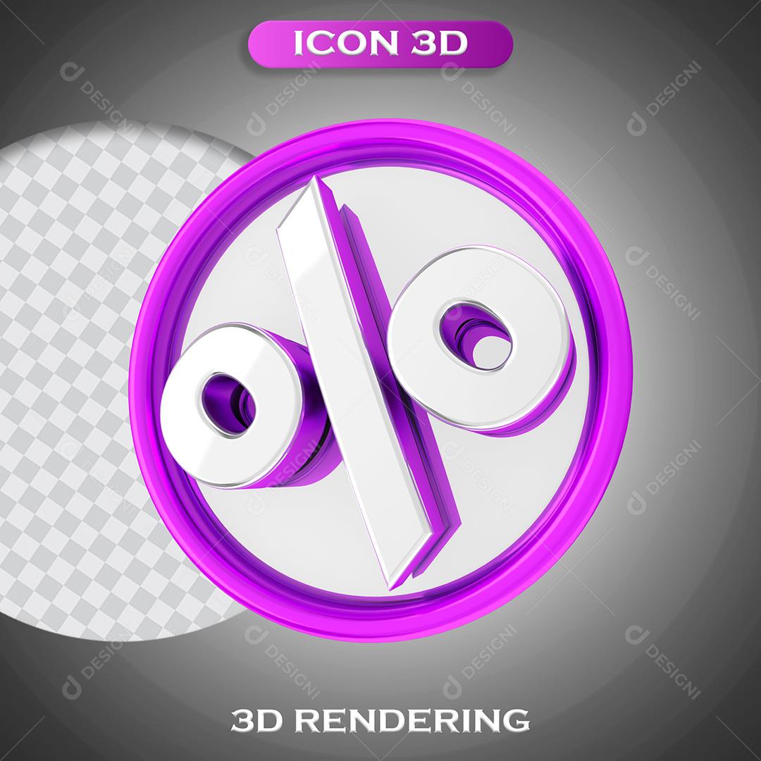 Ícone Porcentagem % Moeda Roxa Elemento Para Composição PNG