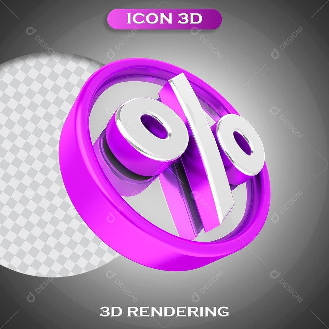 Ícone Porcentagem % Moeda Roxa Elemento Para Composição