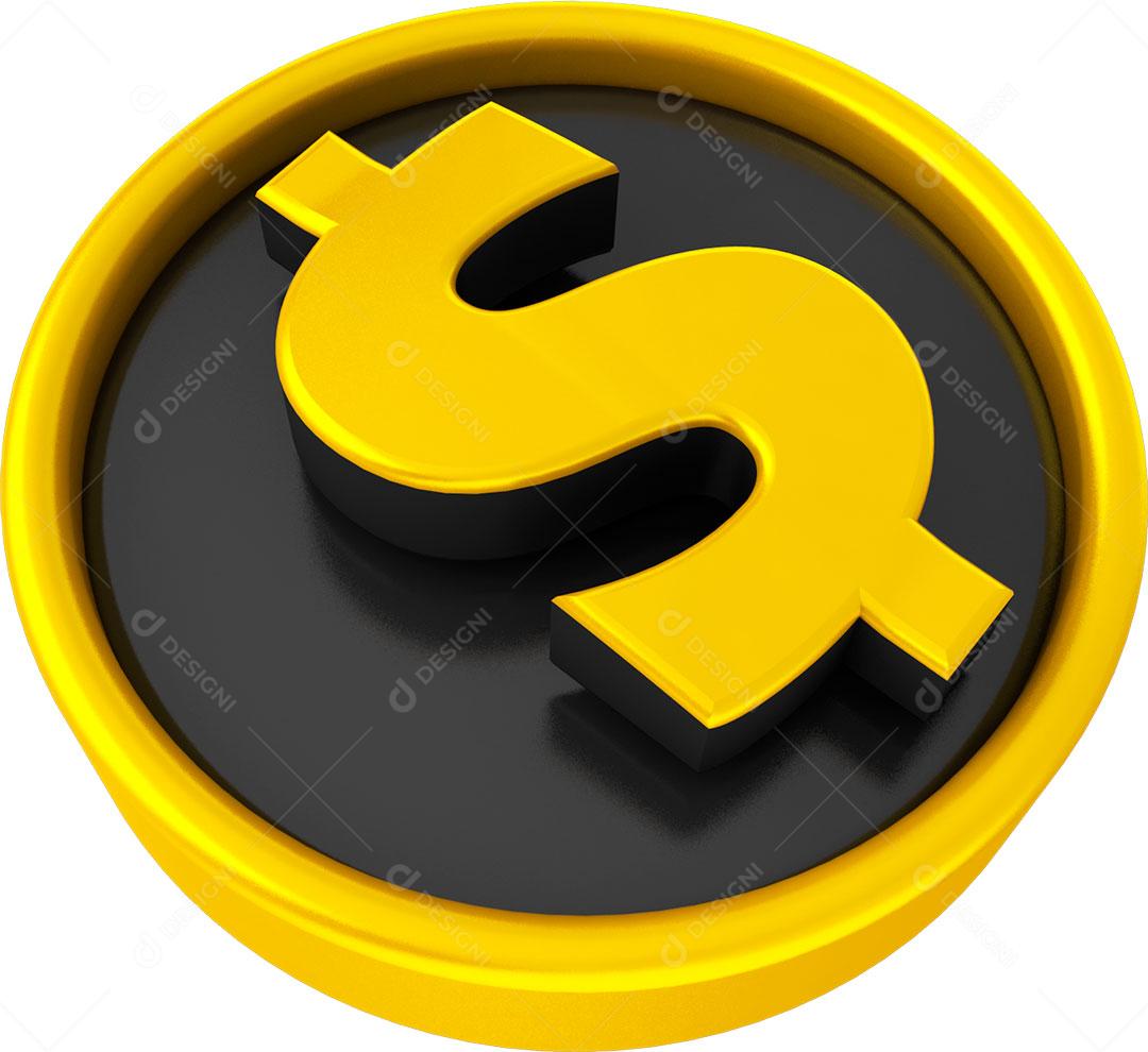 Selo 3D Para Composição Dollar $ PNG