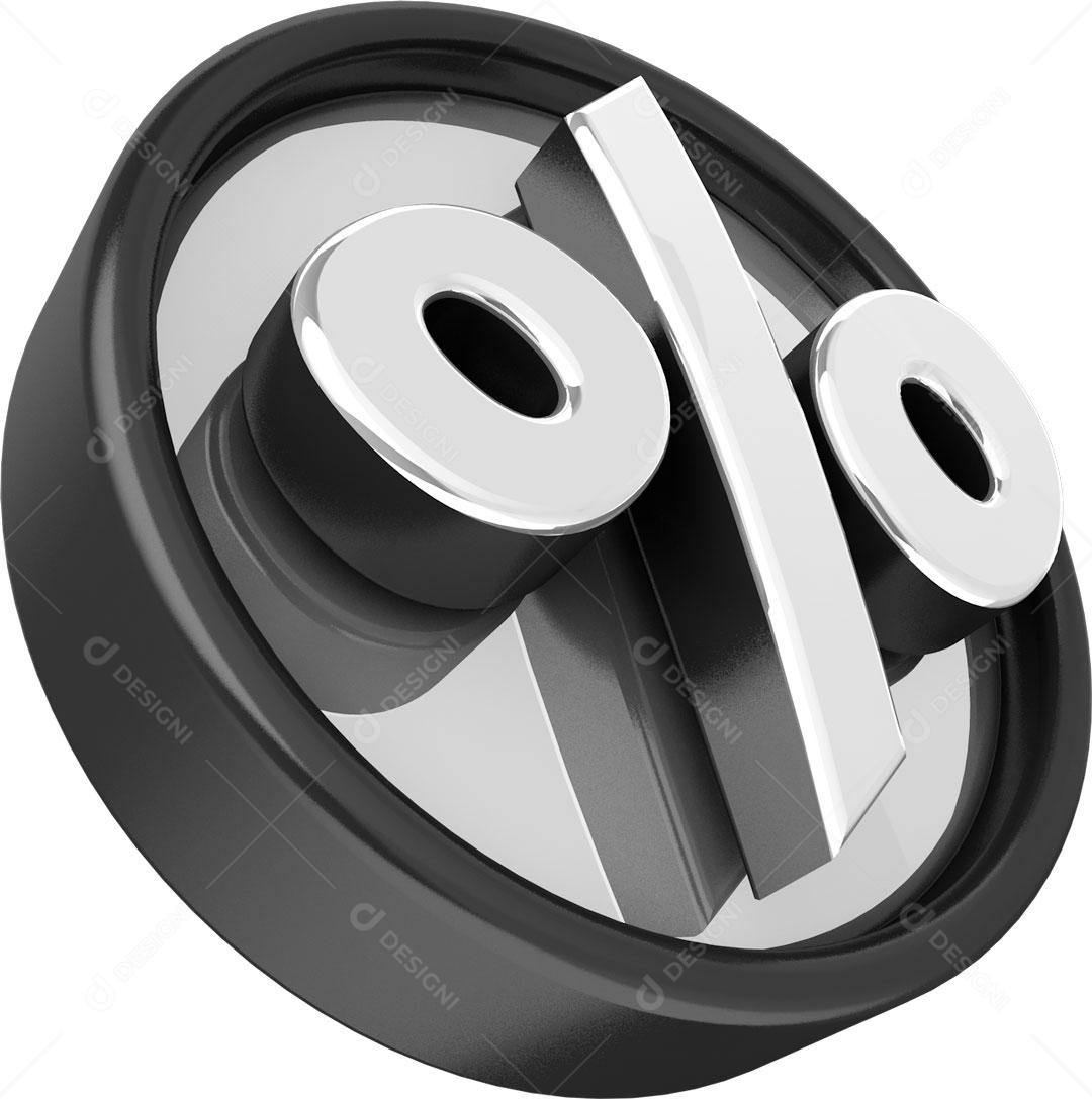 Selo 3D Para Composição % Porcentagem Promoção PNG