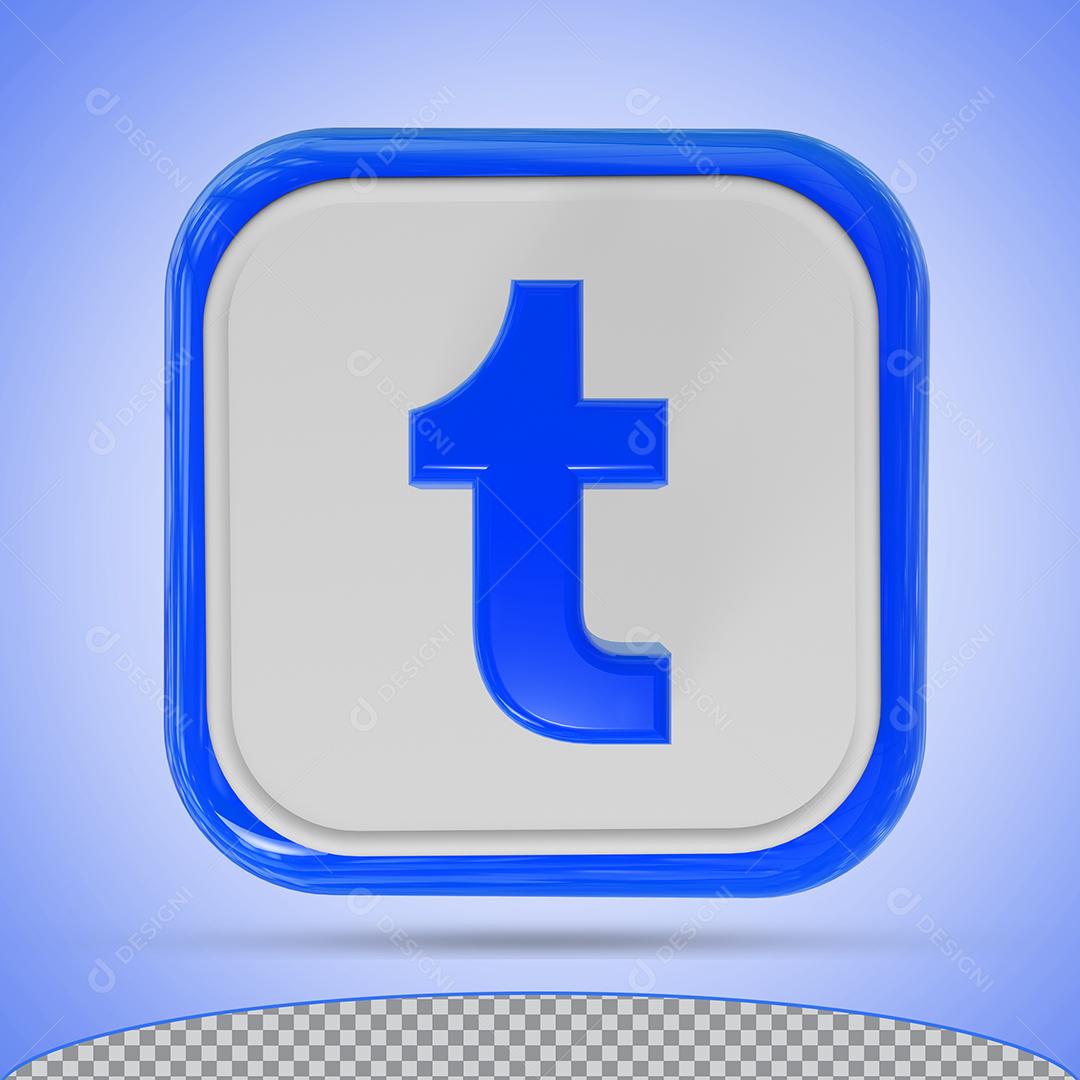 Ícone Twitter Azul Elemento 3D Para Composição PSD