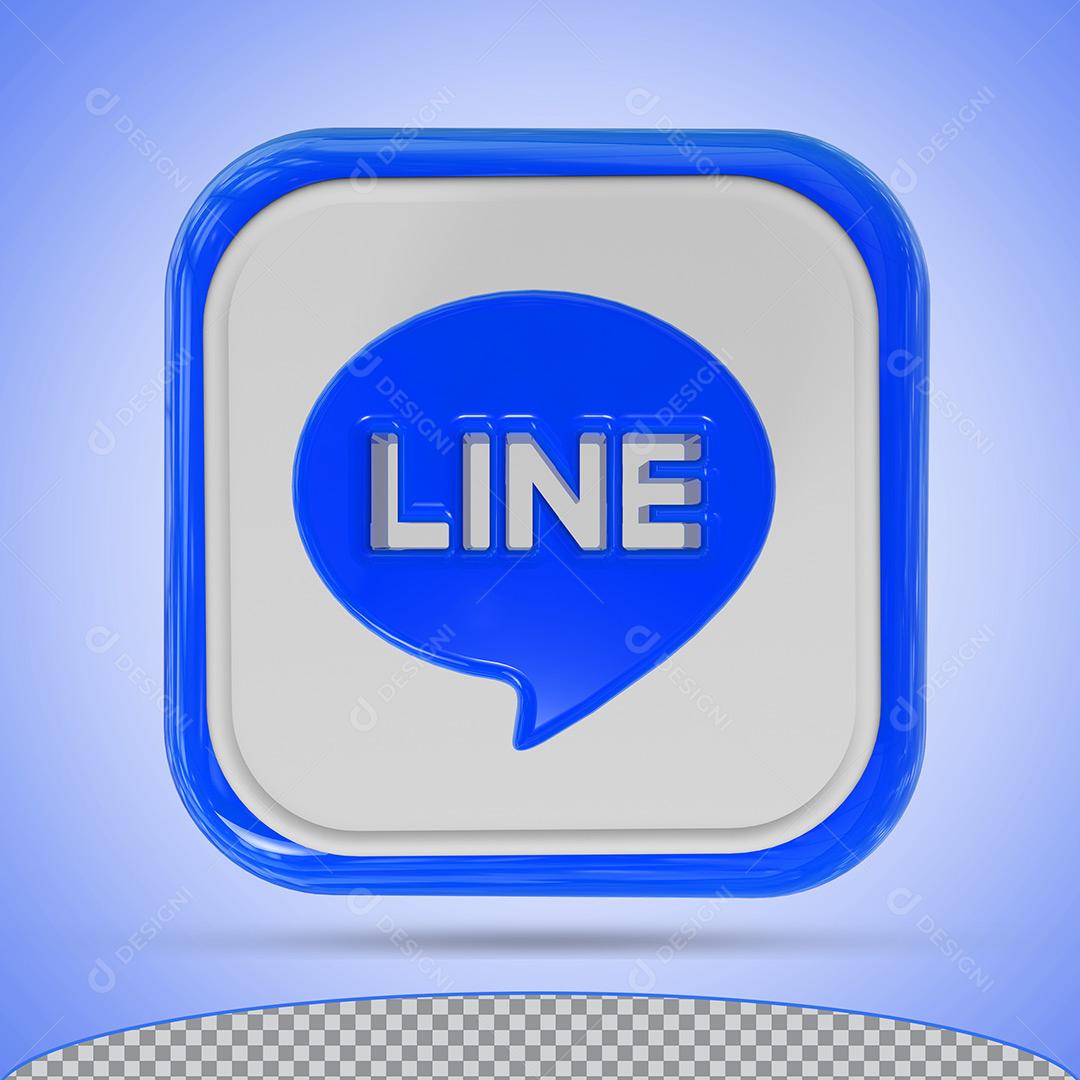 Ícone Line Azul Elemento 3D Para Composição PSD