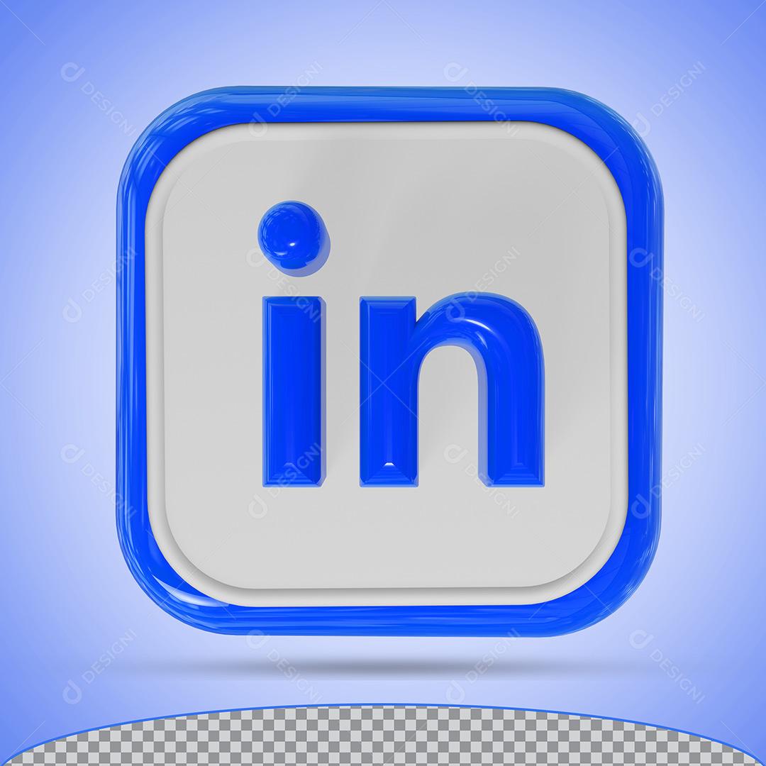 Ícone Link Azul Elemento 3D Para Composição PSD