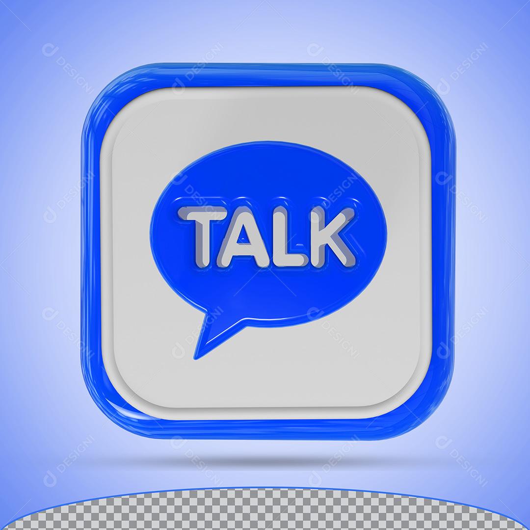 Ícone Talk Azul Reels Rede Social Elemento Composição PSD