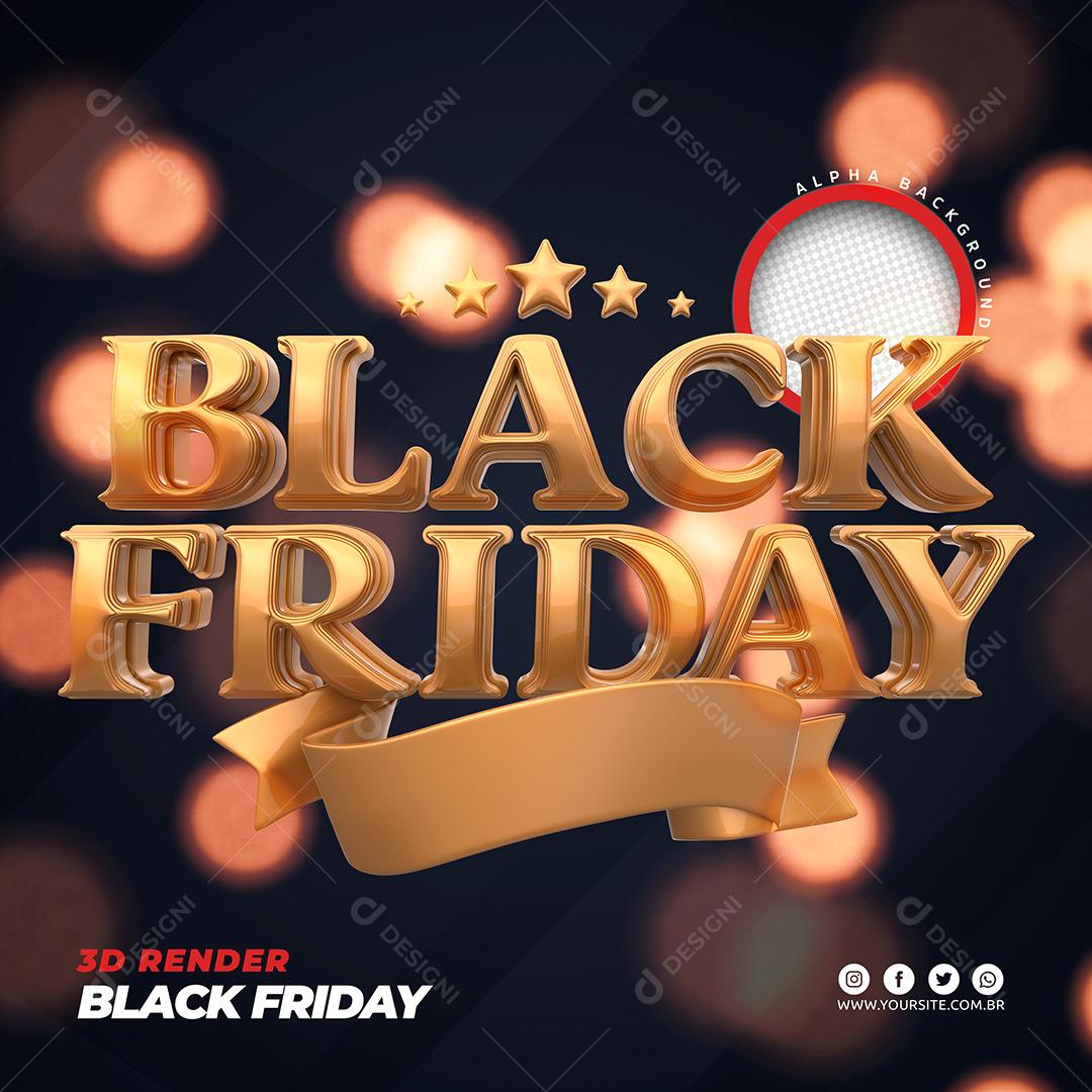 Black Friday Selo 3D Para Composição PSD Editável
