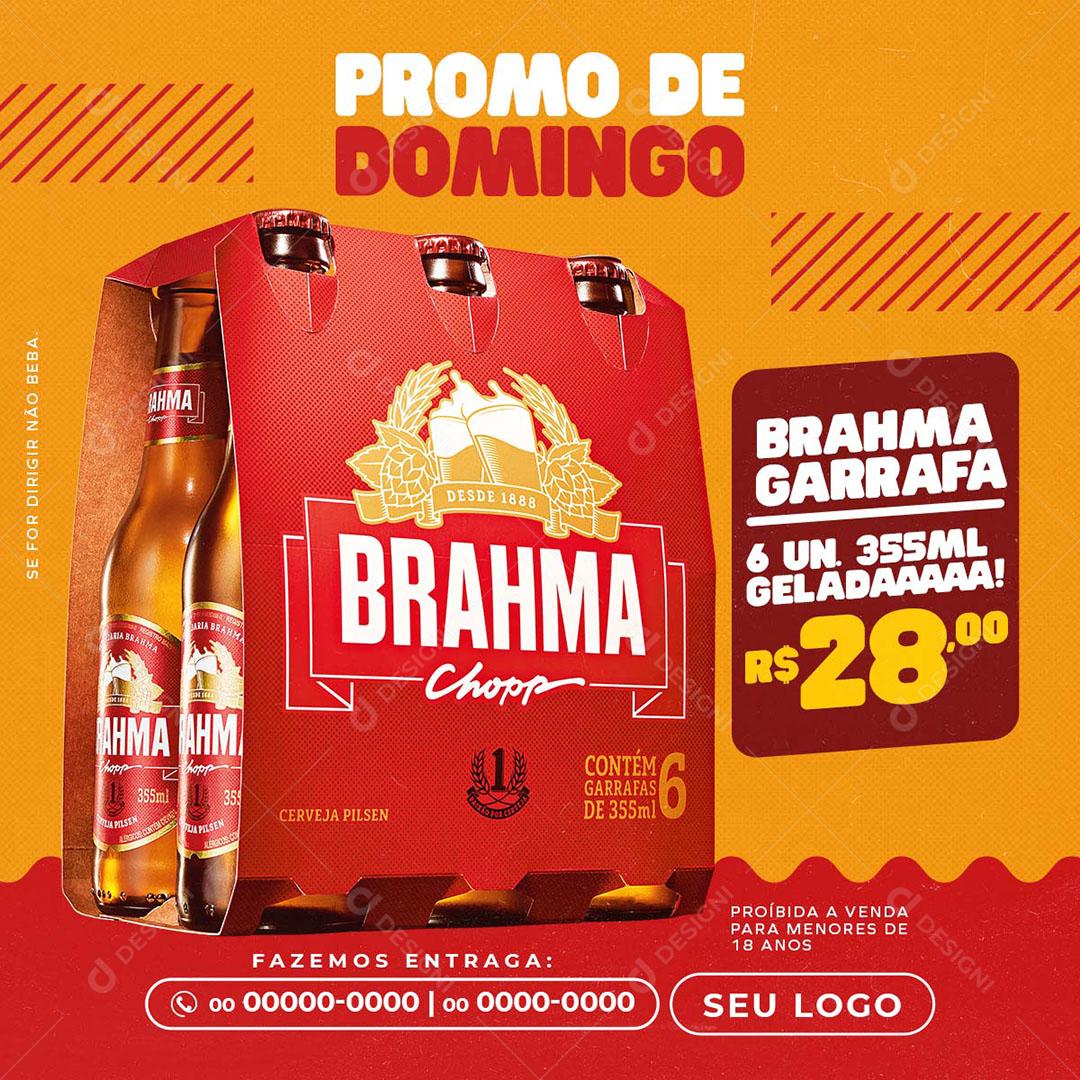 Post Feed Distribuidora Promo de Domingo Pack Cerveja Social Media PSD Editável