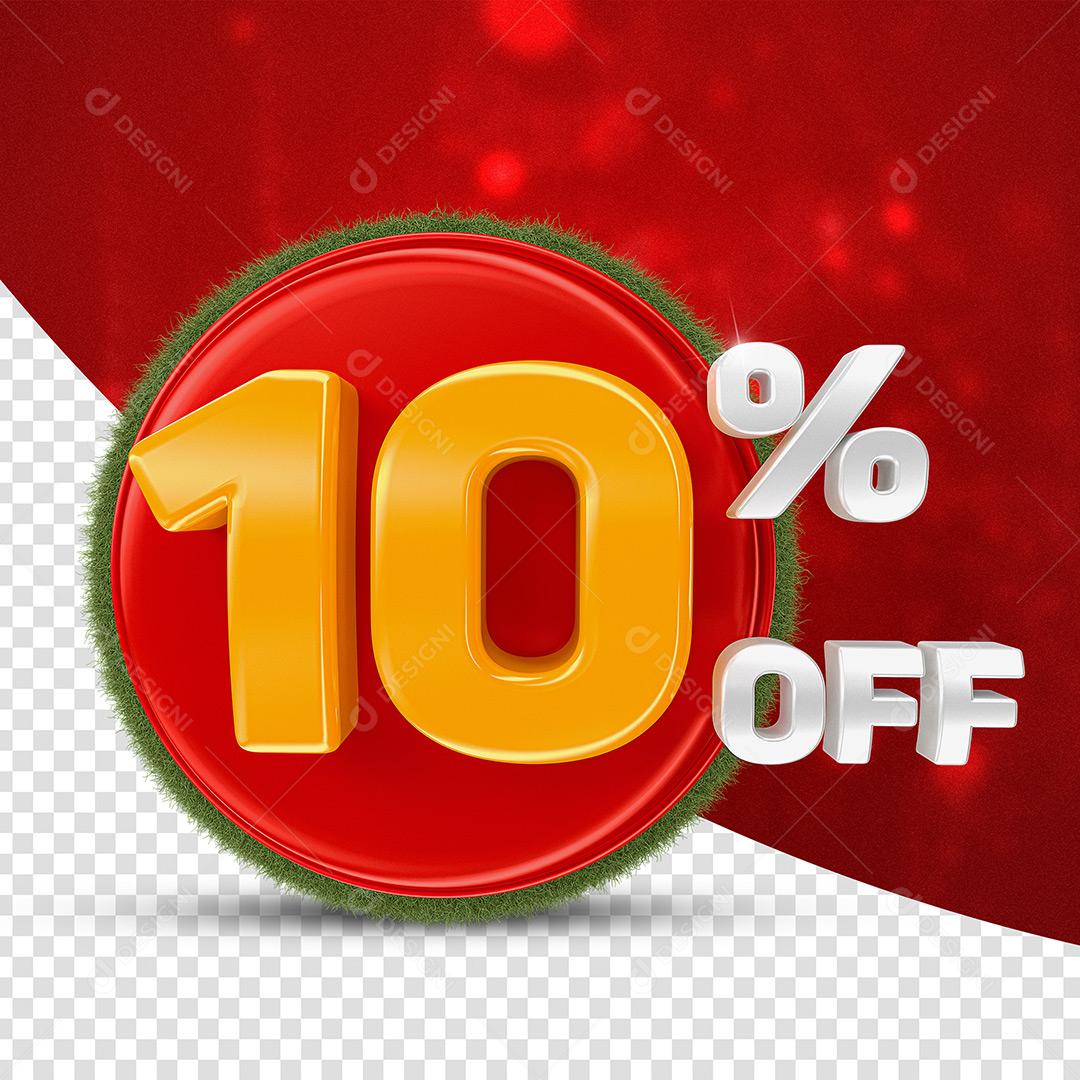 10% Off Elemento 3D Para Composição PSD