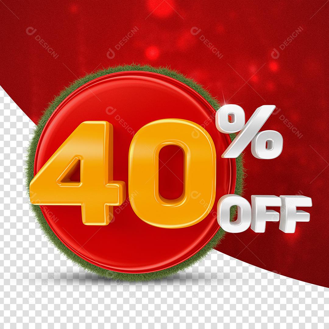40% Off Elemento Selo 3D  Para Composição PSD
